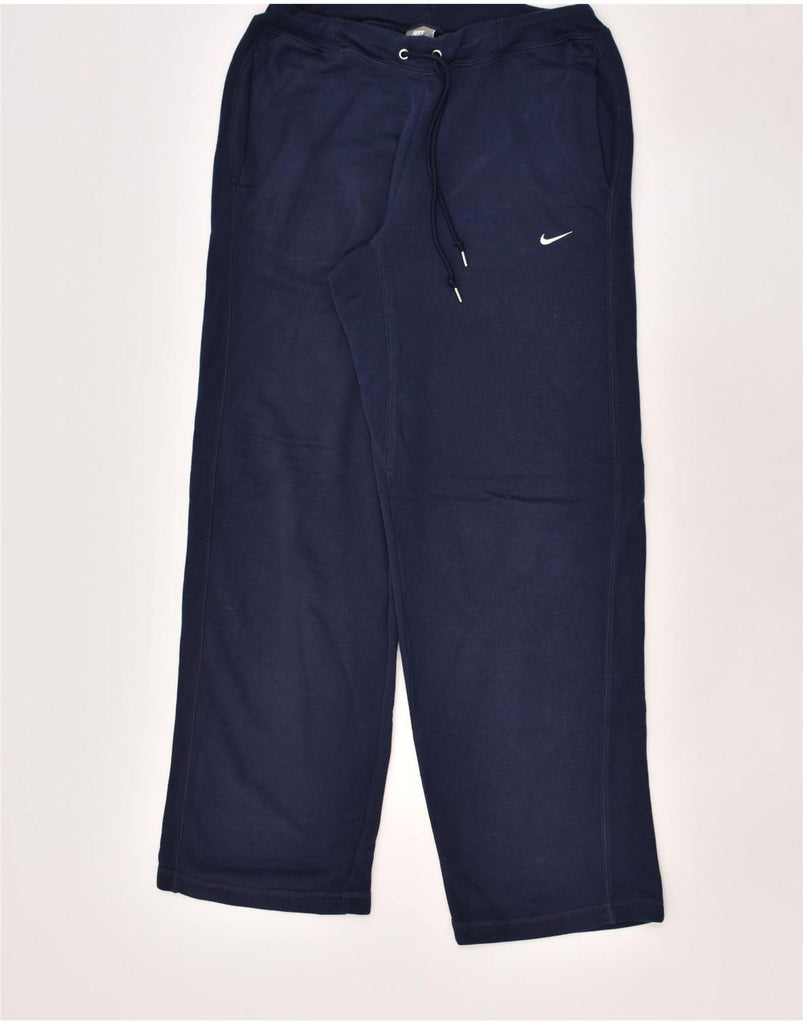 NIKE Womens Tracksuit Trousers UK 14 Medium Navy Blue | Vintage Nike | Thrift | Second-Hand Nike | Used Clothing | Messina Hembry 