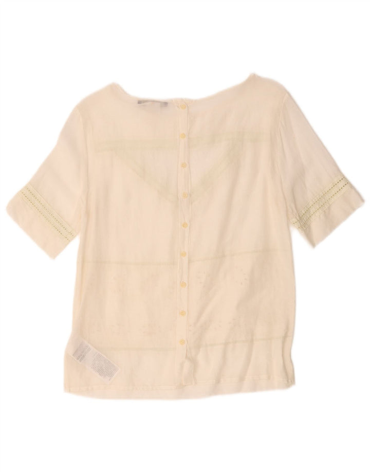 Levi's Womens Short Sleeve Oversized Shirt Blouse US 0 XS White Striped