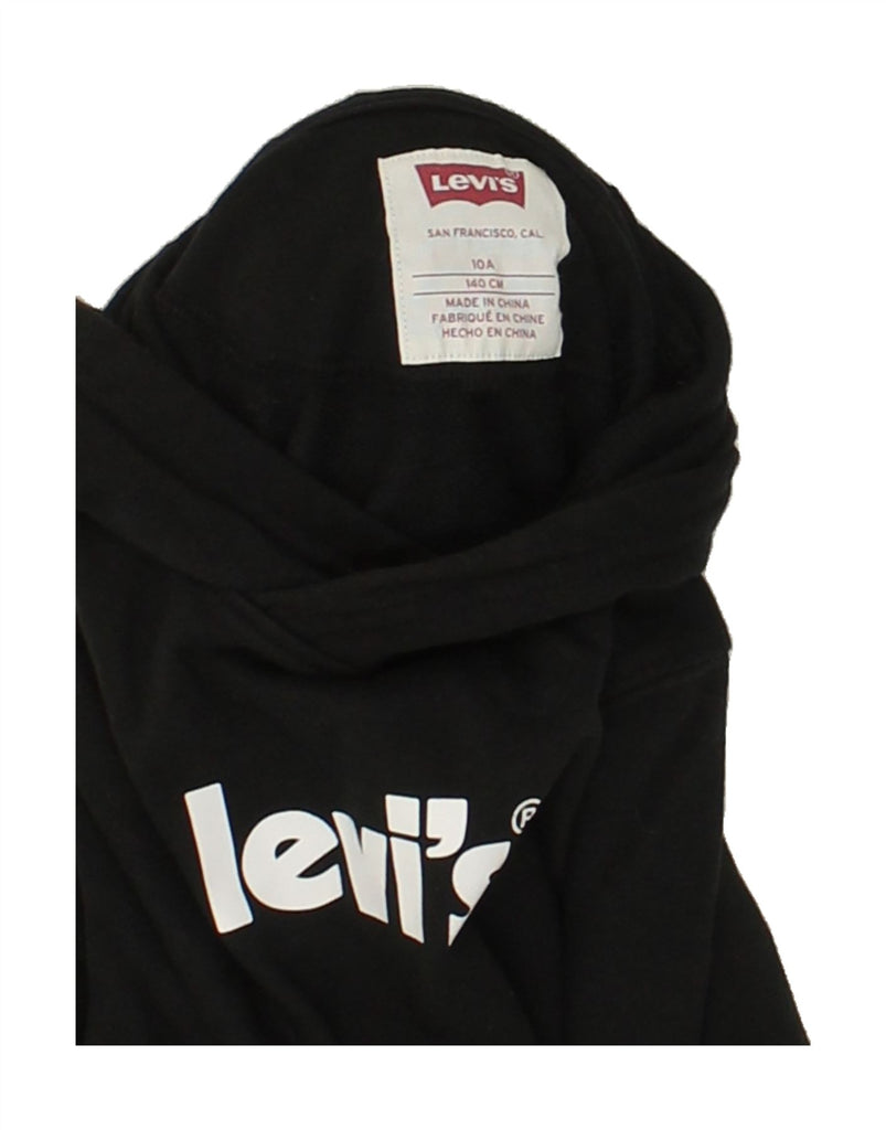 LEVI'S Boys Graphic Hoodie Jumper 9-10 Years Black Cotton | Vintage Levi's | Thrift | Second-Hand Levi's | Used Clothing | Messina Hembry 