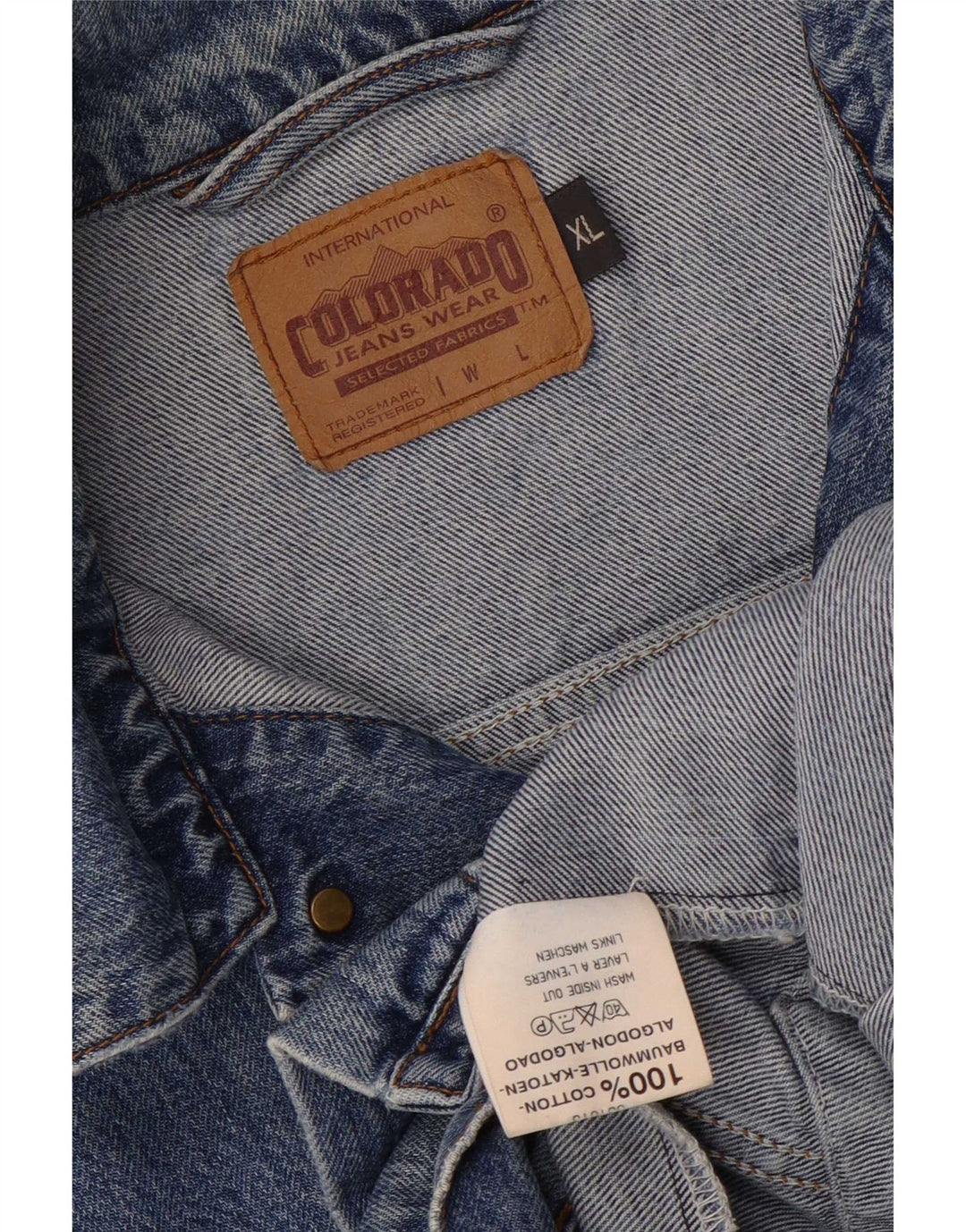 Colorado Mens Denim Jacket UK 42 XL Blue Cotton