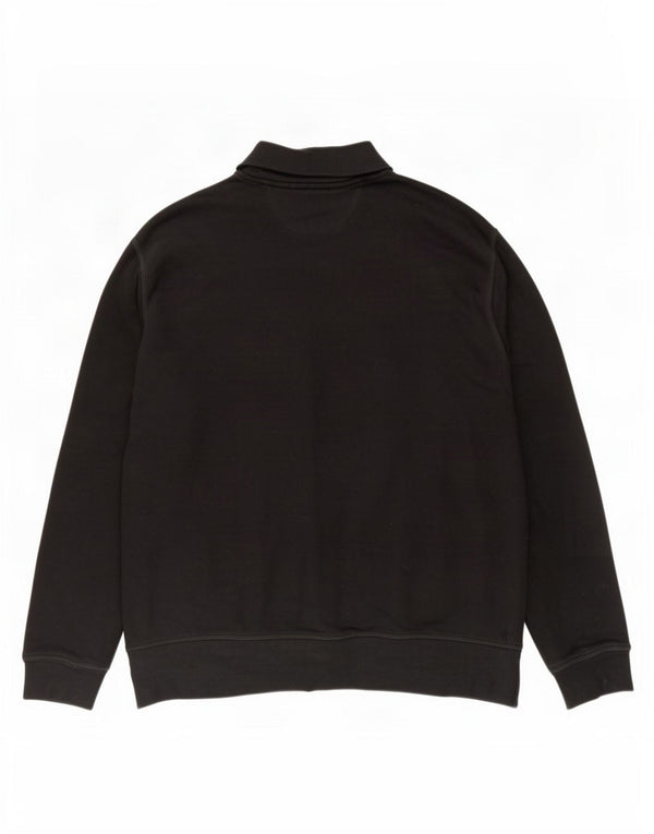 Zara Mens Zip Neck Sweatshirt Jumper Medium Black
