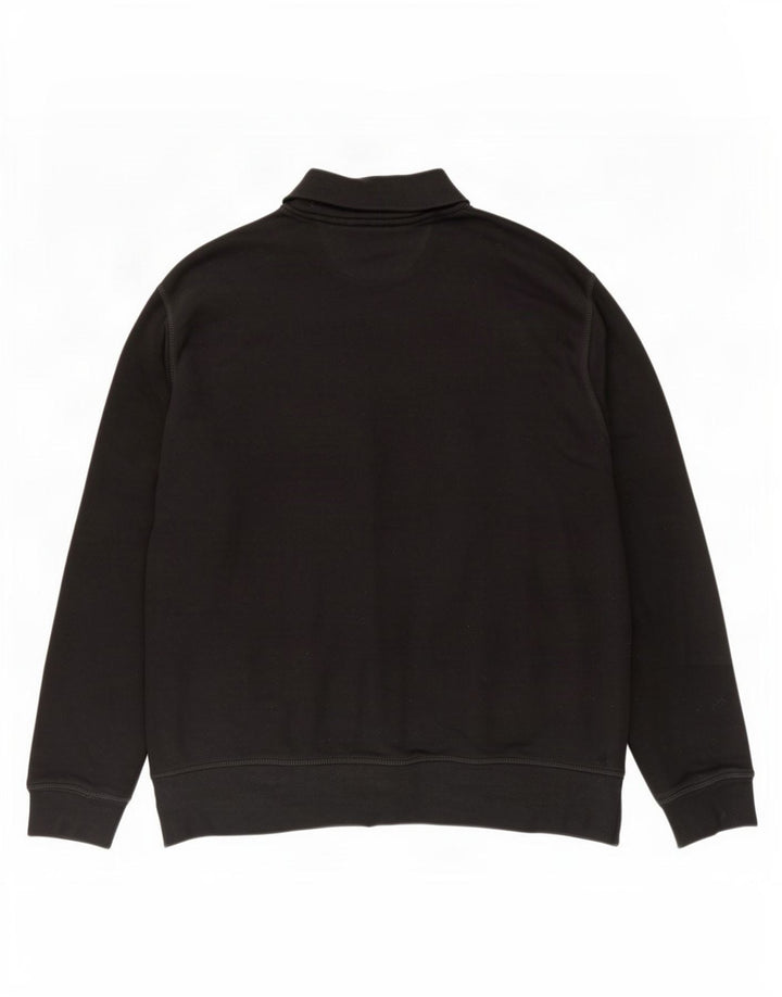 Zara Mens Zip Neck Sweatshirt Jumper Medium Black