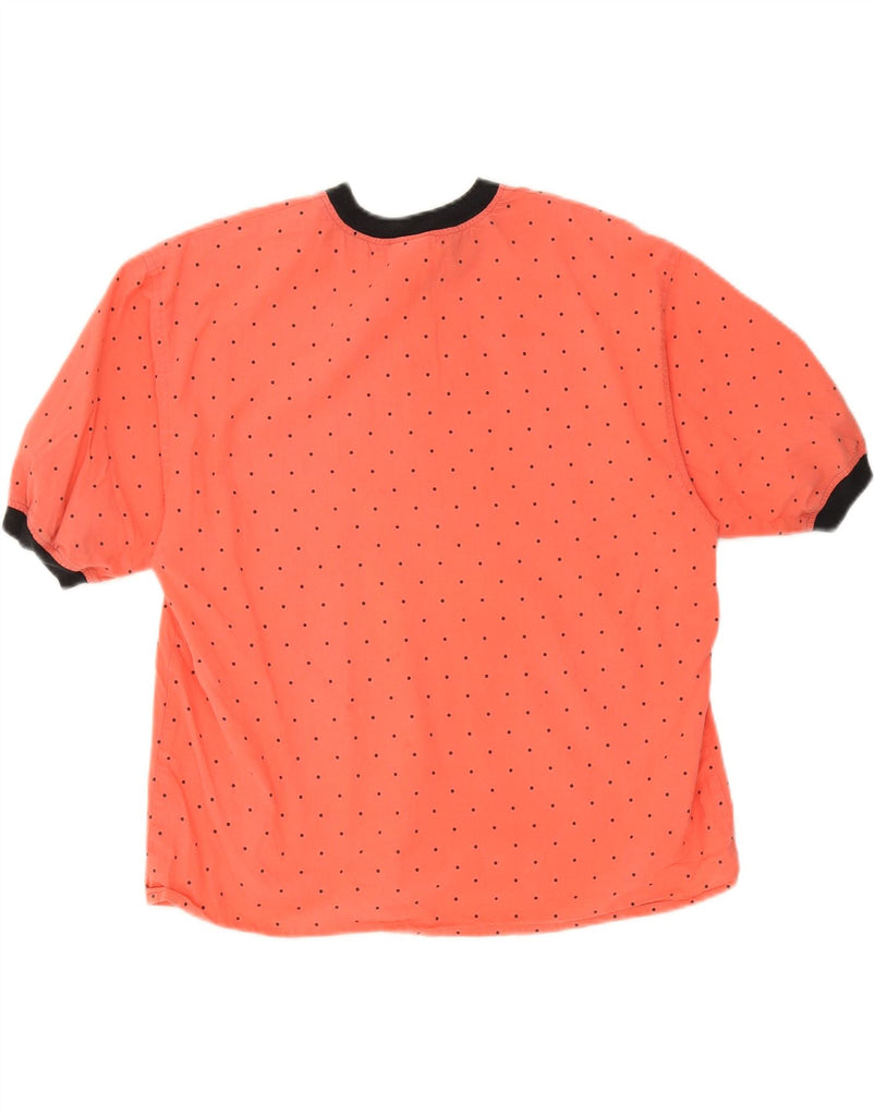 VINTAGE Womens Blouse Top UK 16 Large Orange Spotted Cotton Vintage Vintage and Second-Hand Vintage from Messina Hembry 