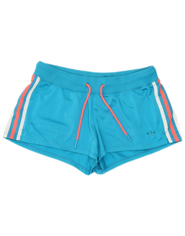 Adidas Womens Sport Shorts UK 10 Small Blue Polyester