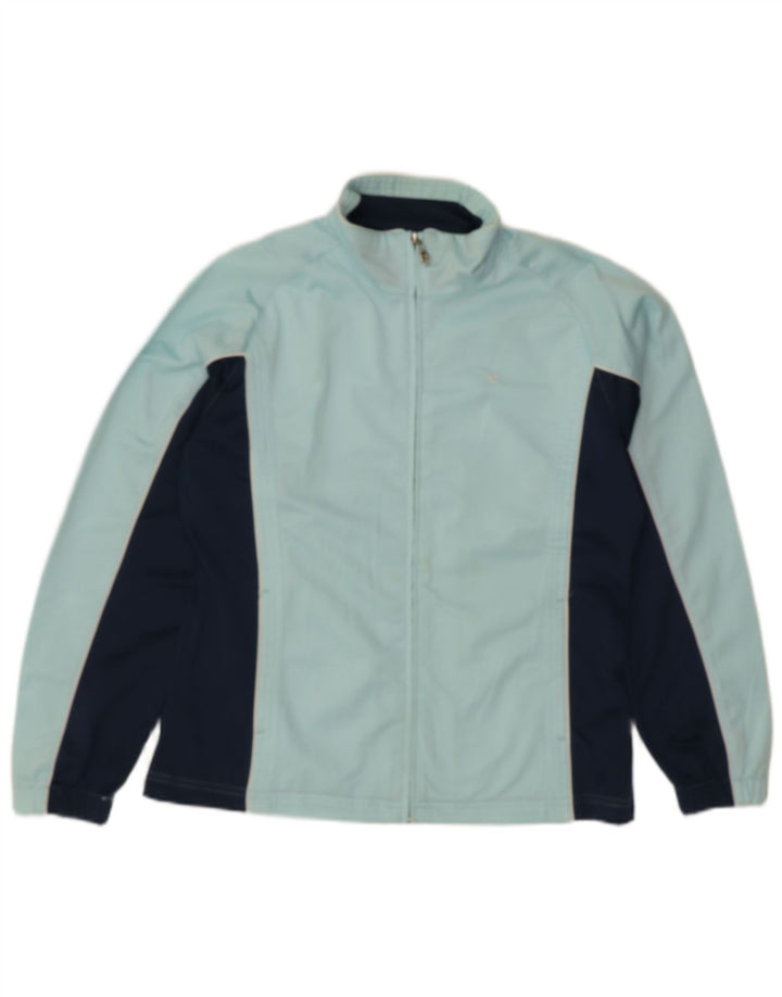DIADORA Womens Oversized Tracksuit Top Jacket UK 8 Small Blue Colourblock