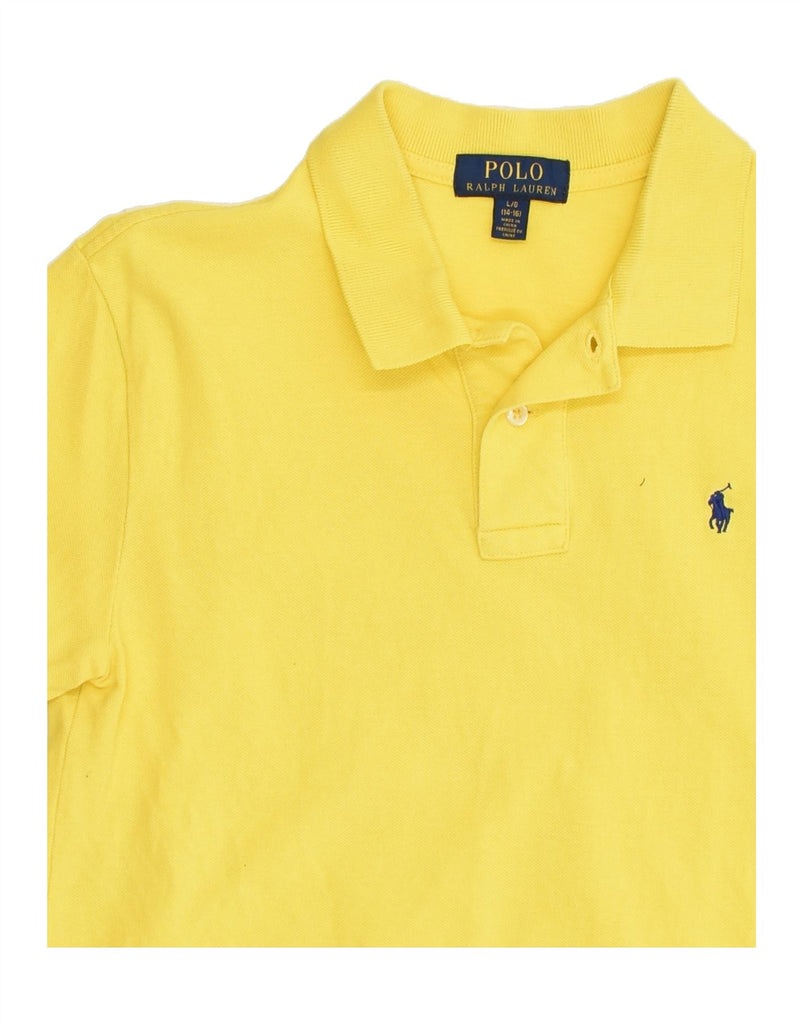 POLO RALPH LAUREN Boys Polo Shirt 14-15 Years Large Yellow Cotton | Vintage Polo Ralph Lauren | Thrift | Second-Hand Polo Ralph Lauren | Used Clothing | Messina Hembry 