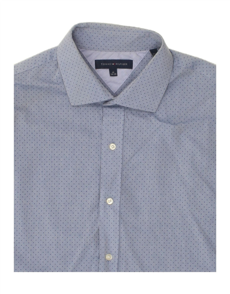 TOMMY HILFIGER Mens Shirt Size 17 XL Blue Polka Dot Cotton Vintage Tommy Hilfiger and Second-Hand Tommy Hilfiger from Messina Hembry 