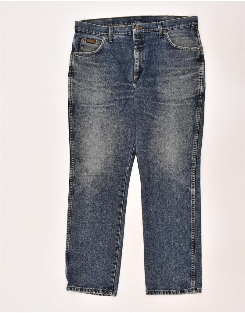 WRANGLER Mens Texas Straight Jeans W38 L32  Blue Cotton | Vintage Wrangler | Thrift | Second-Hand Wrangler | Used Clothing | Messina Hembry 
