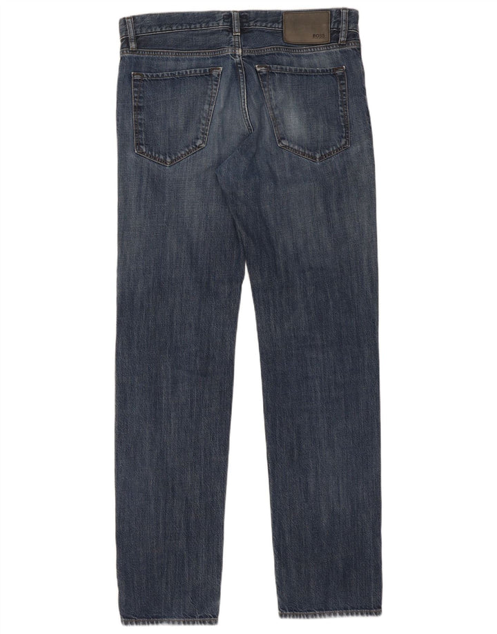 Hugo Boss Mens Straight Jeans W32 L34 Blue Cotton