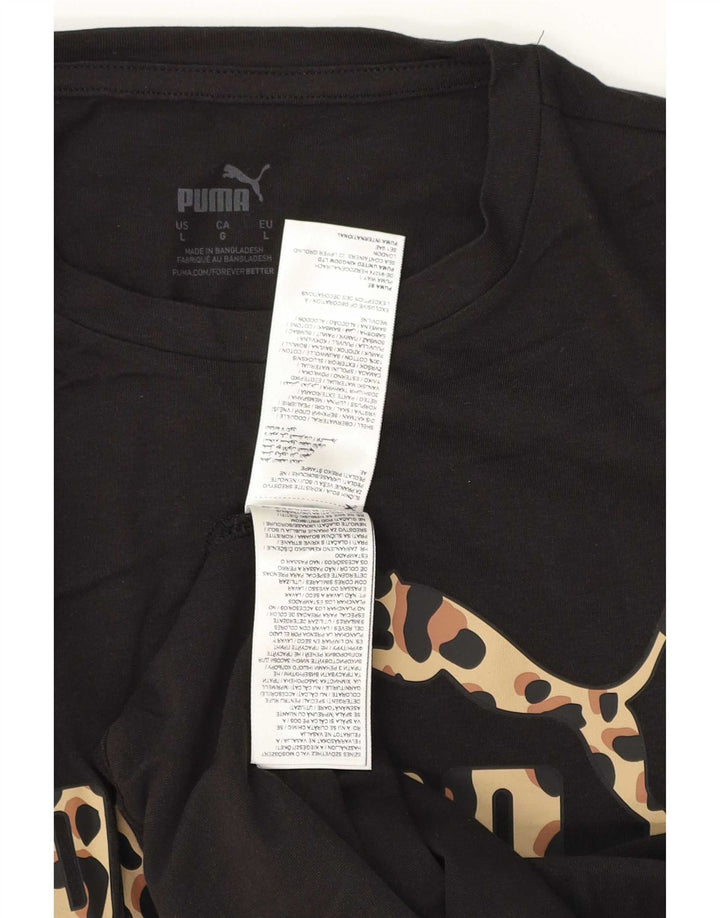Puma Mens Graphic T-Shirt Top Large Black Cotton