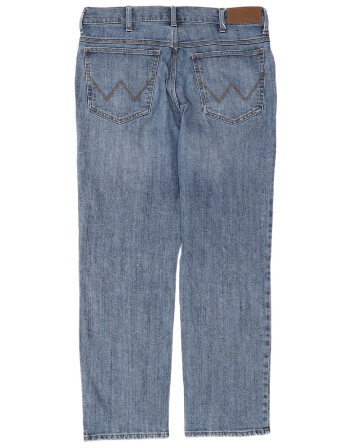 Wrangler Mens Straight Jeans W35 L30 Blue Cotton