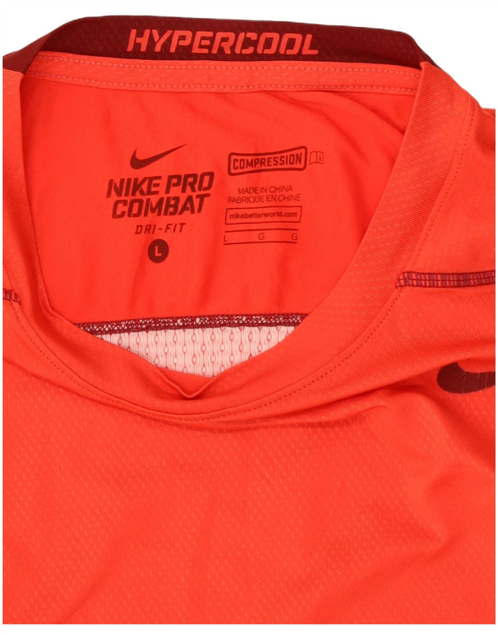 Nike Mens Dri Fit T-Shirt Top Large Red Colourblock