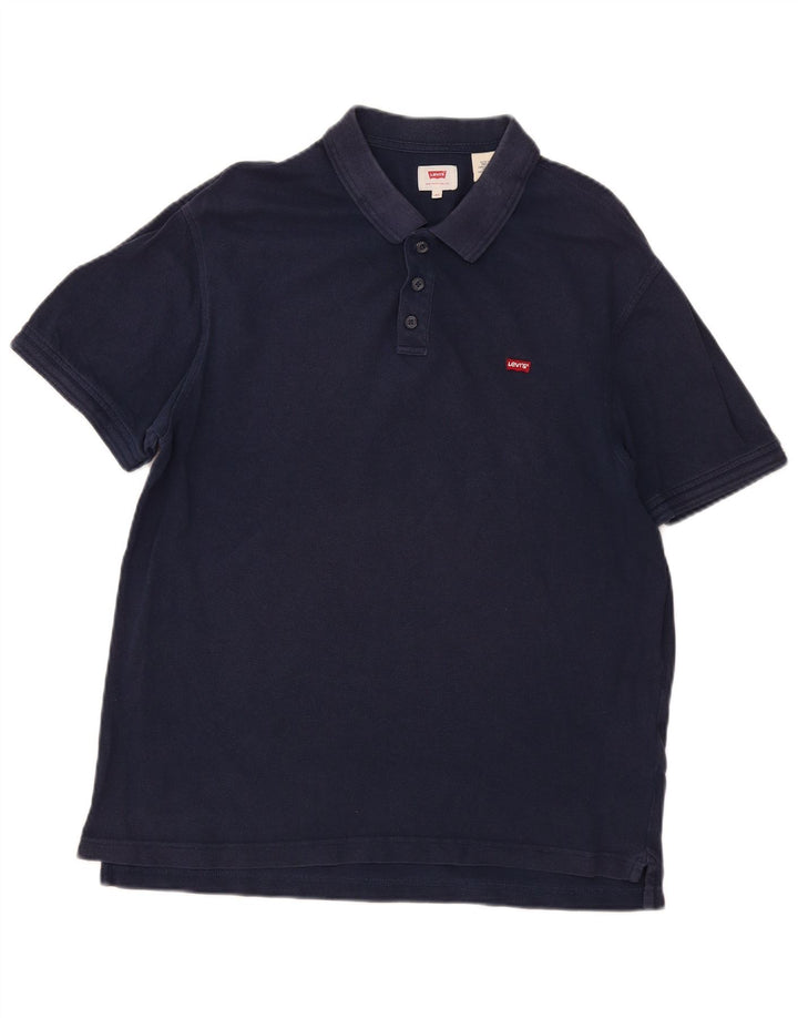 Levi's Mens Polo Shirt XL Navy Blue Cotton