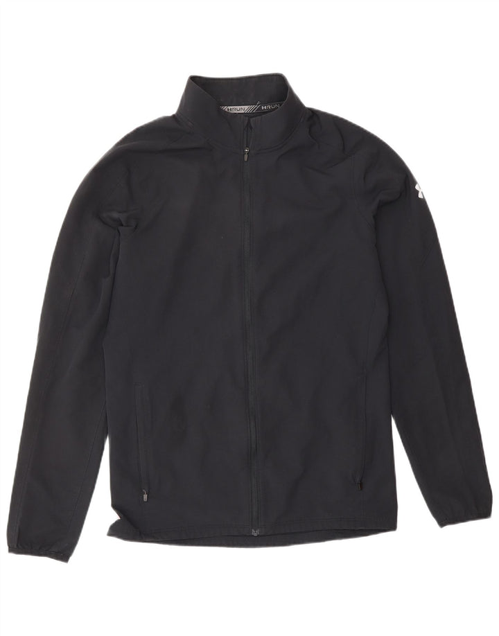 UNDER ARMOUR Mens Heat Gear Tracksuit Top Jacket Small Black Polyester