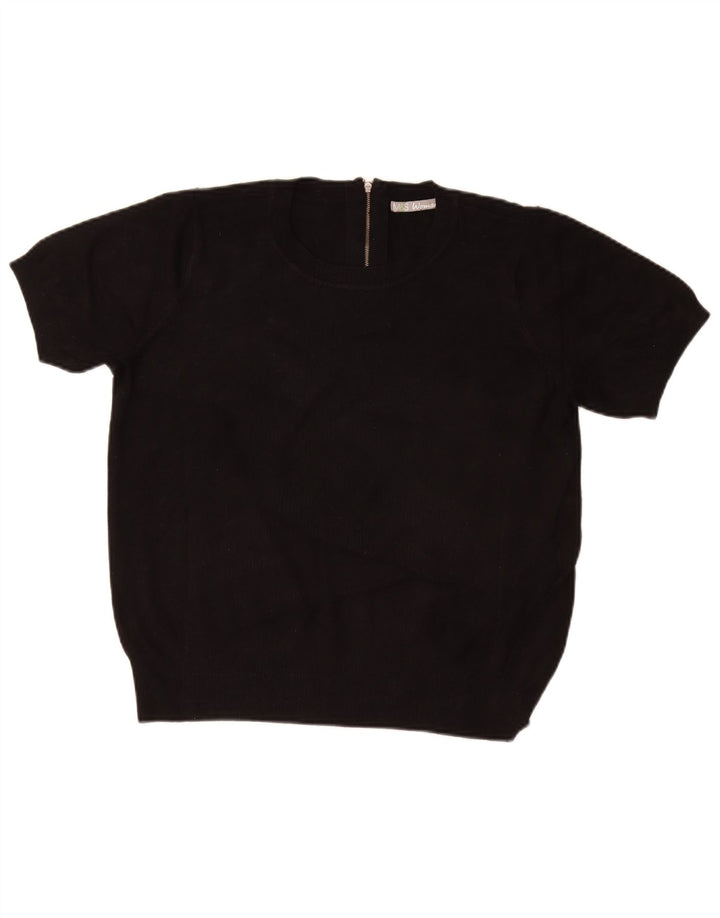 MARKS & SPENCER Womens Crew Neck Jumper Sweater UK 16 Large Black