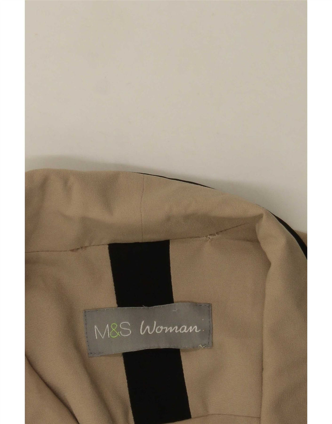 Marks & Spencer Womens 3/4 Sleeve Open Blazer Jacket UK 12 Medium Beige