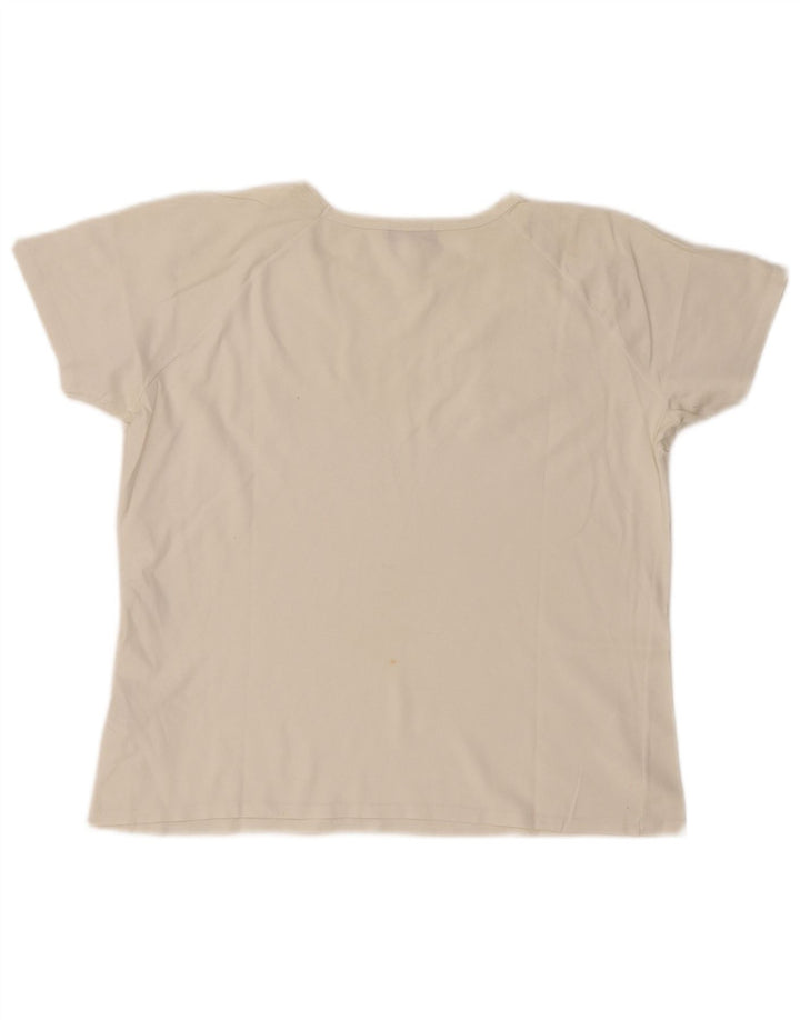 Fred Perry Womens T-Shirt Top UK 20 2XL White Cotton