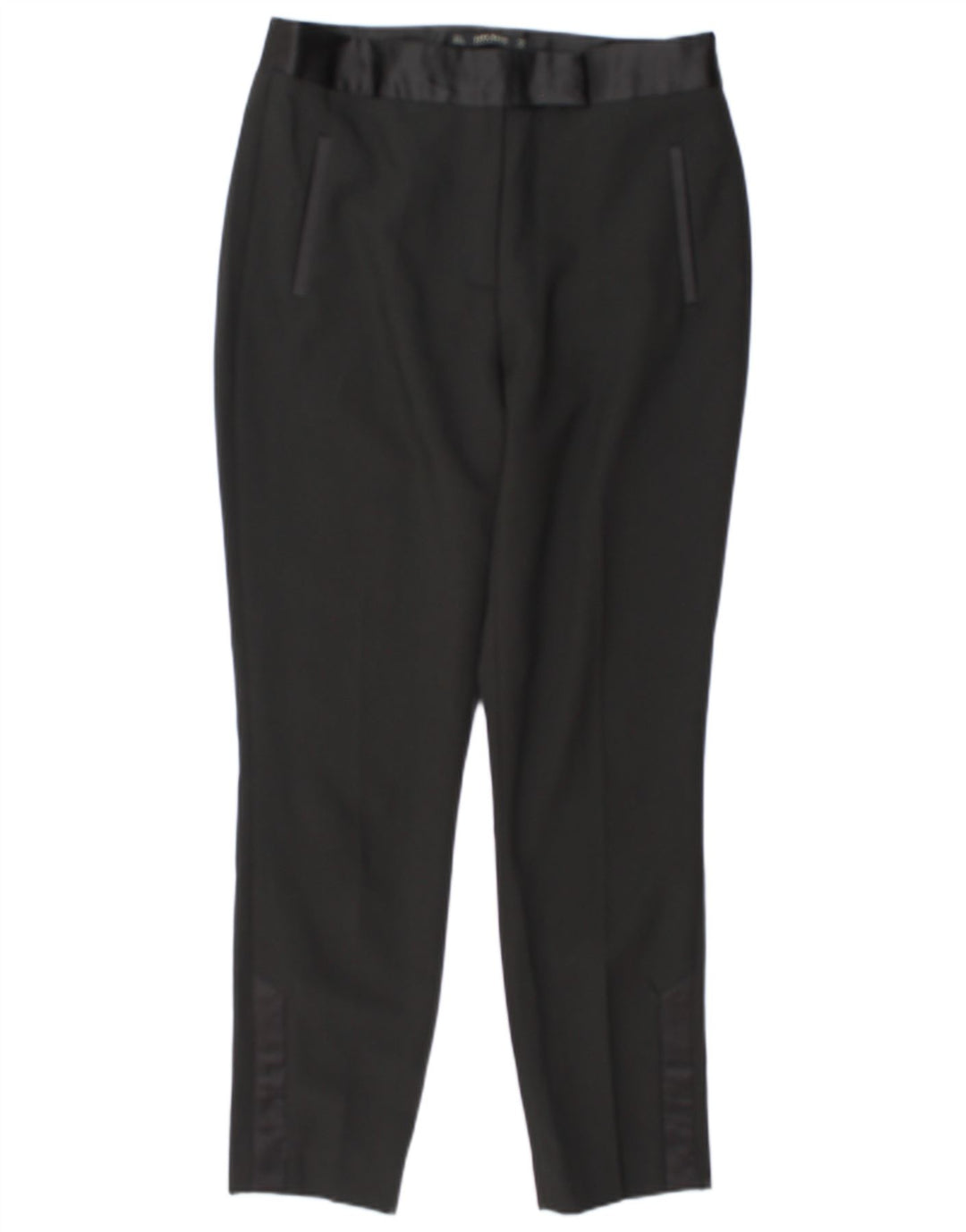 Zara Womens Slim Casual Trousers Large W30 L29 Black Polyester