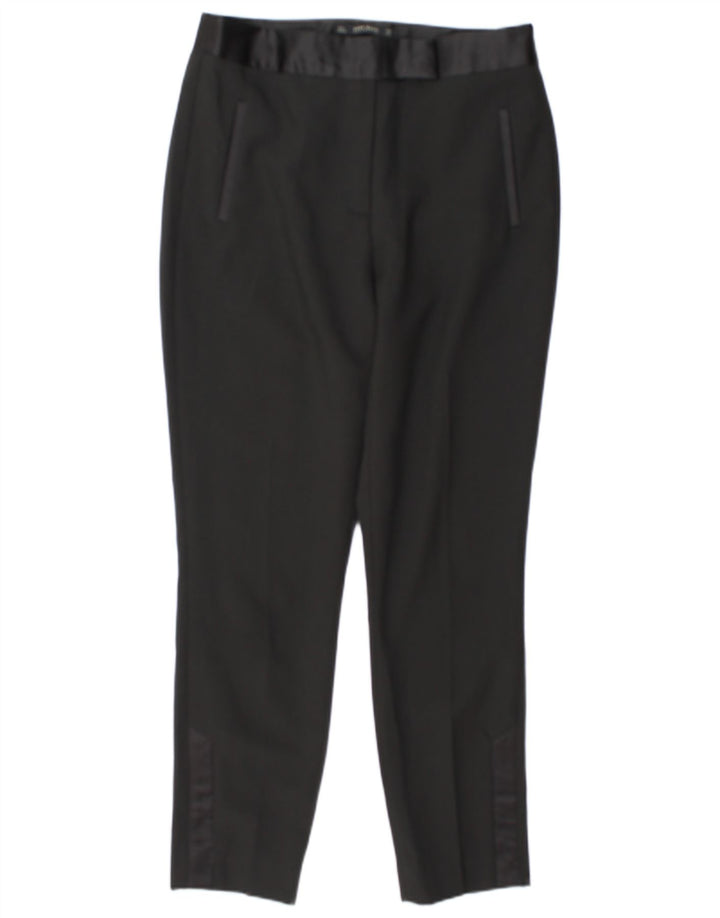 Zara Womens Slim Casual Trousers Large W30 L29 Black Polyester