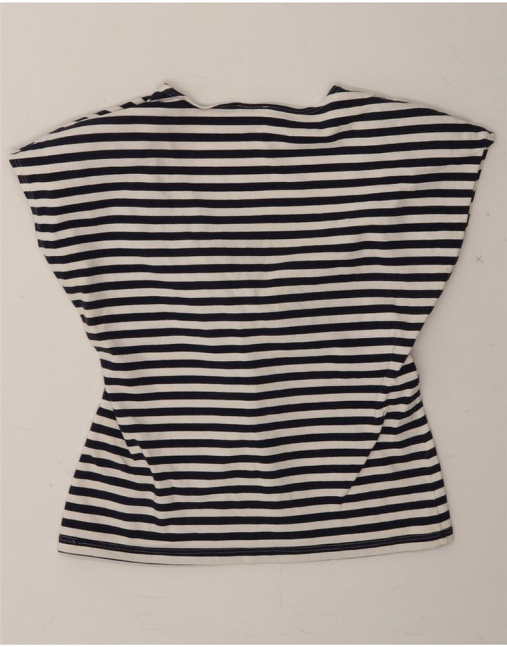 ALBA MODA Womens Crop Blouse Top UK 12 Medium Black Striped Vintage Alba Moda and Second-Hand Alba Moda from Messina Hembry 