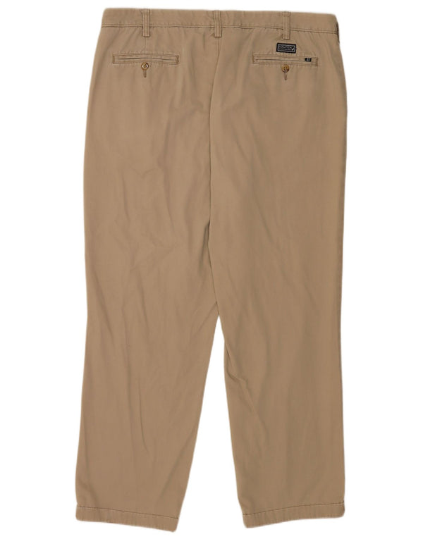 Nautica Mens Classic Fit Straight Chino Trousers W40 L32 Beige Cotton