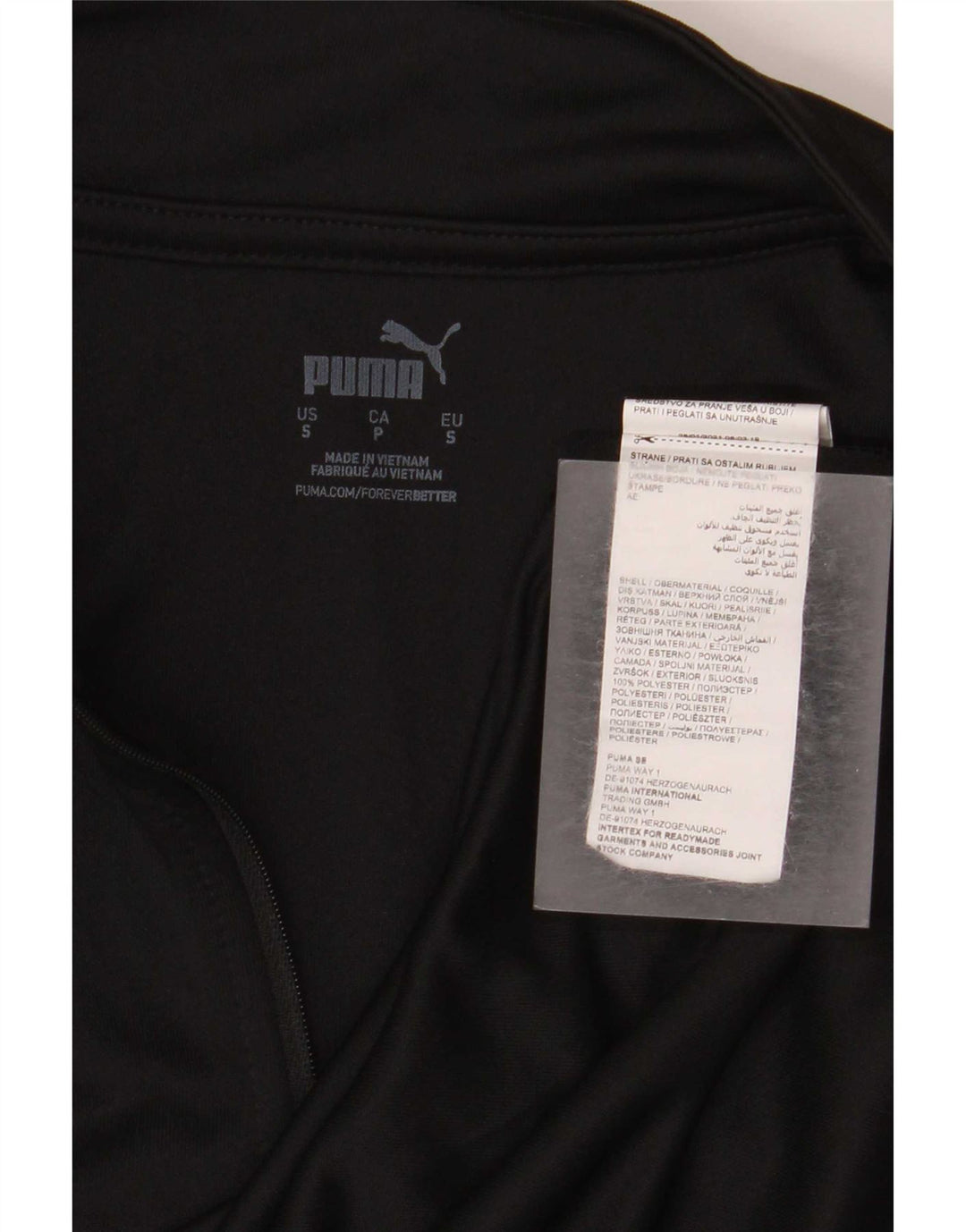 Puma Mens Lombardia Uno Graphic Zip Neck Pullover Tracksuit Top Small Black