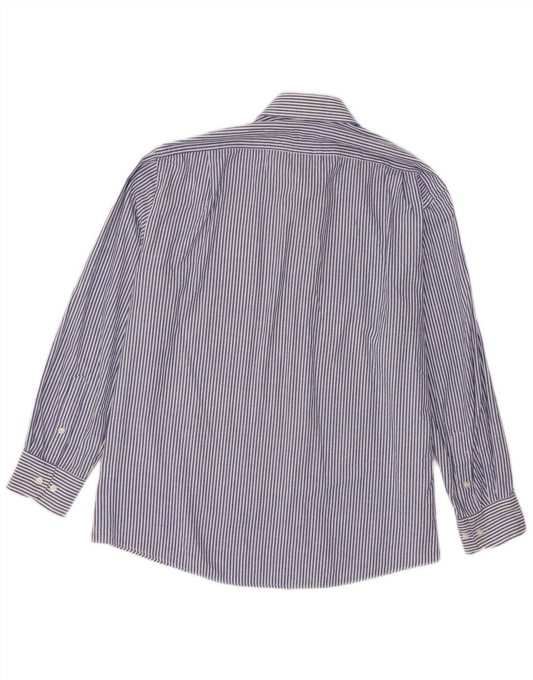Dockers Mens Fitted Shirt Size 16 16 1/2 Large Blue Striped Cotton