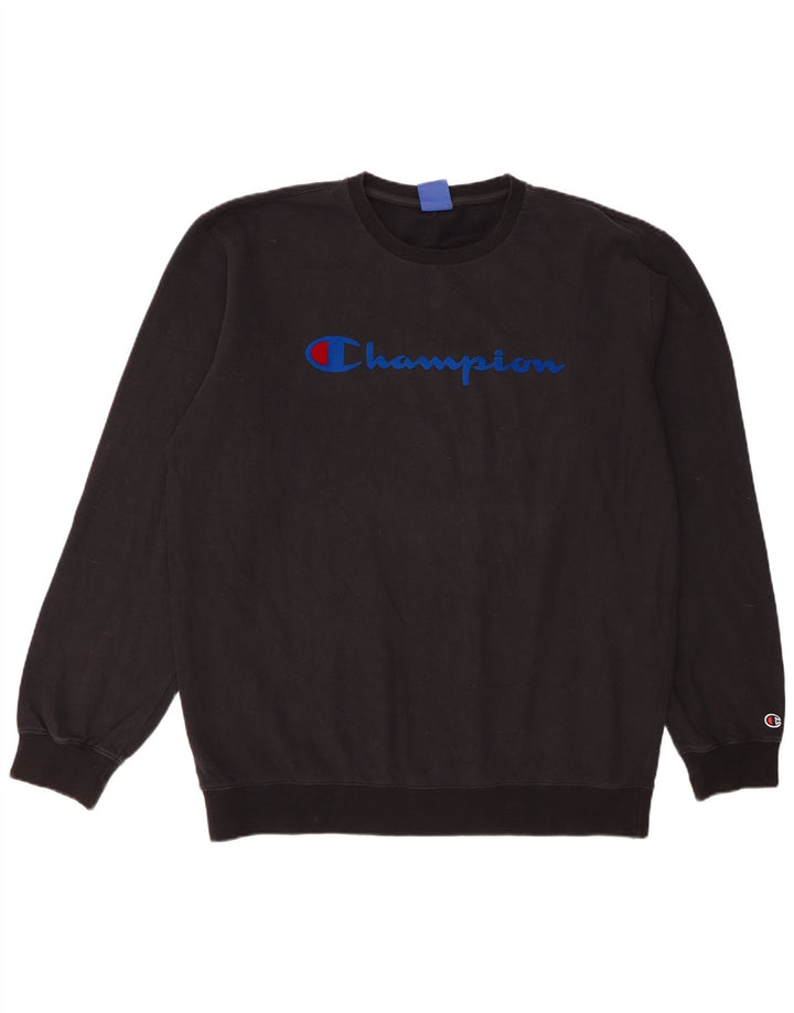 Champion Mens Graphic Sweatshirt Jumper 2XL Black Cotton