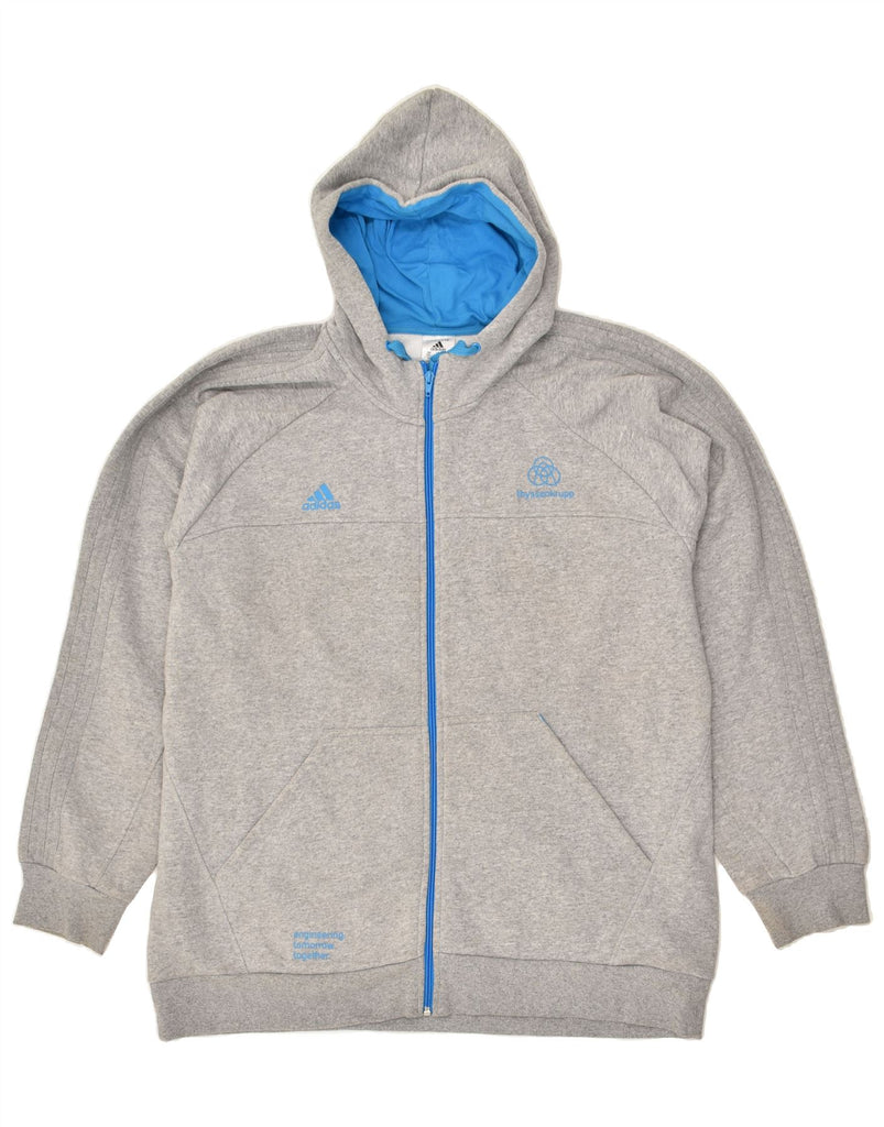 ADIDAS Mens Zip Hoodie Sweater 2XL Grey Cotton | Vintage Adidas | Thrift | Second-Hand Adidas | Used Clothing | Messina Hembry 