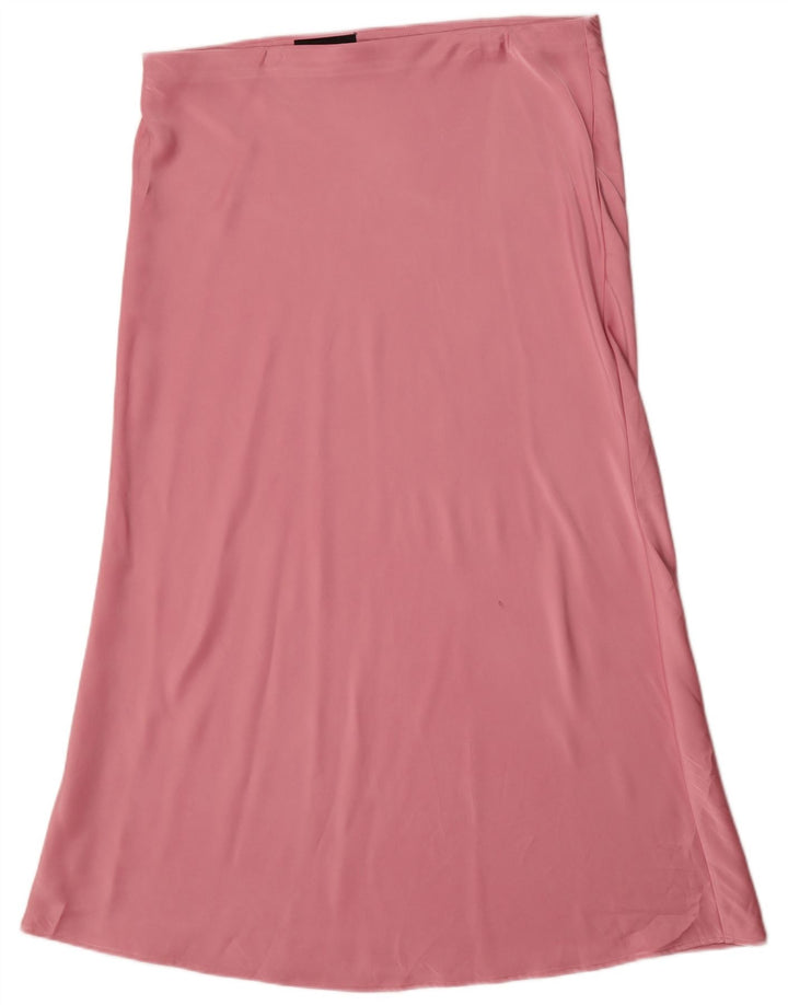 Zara Womens High Waist Midi Skirt XL W32 Pink Polyester