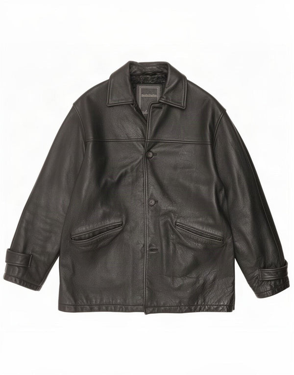 Angelo Litrico Mens Leather Jacket XL Black Classic