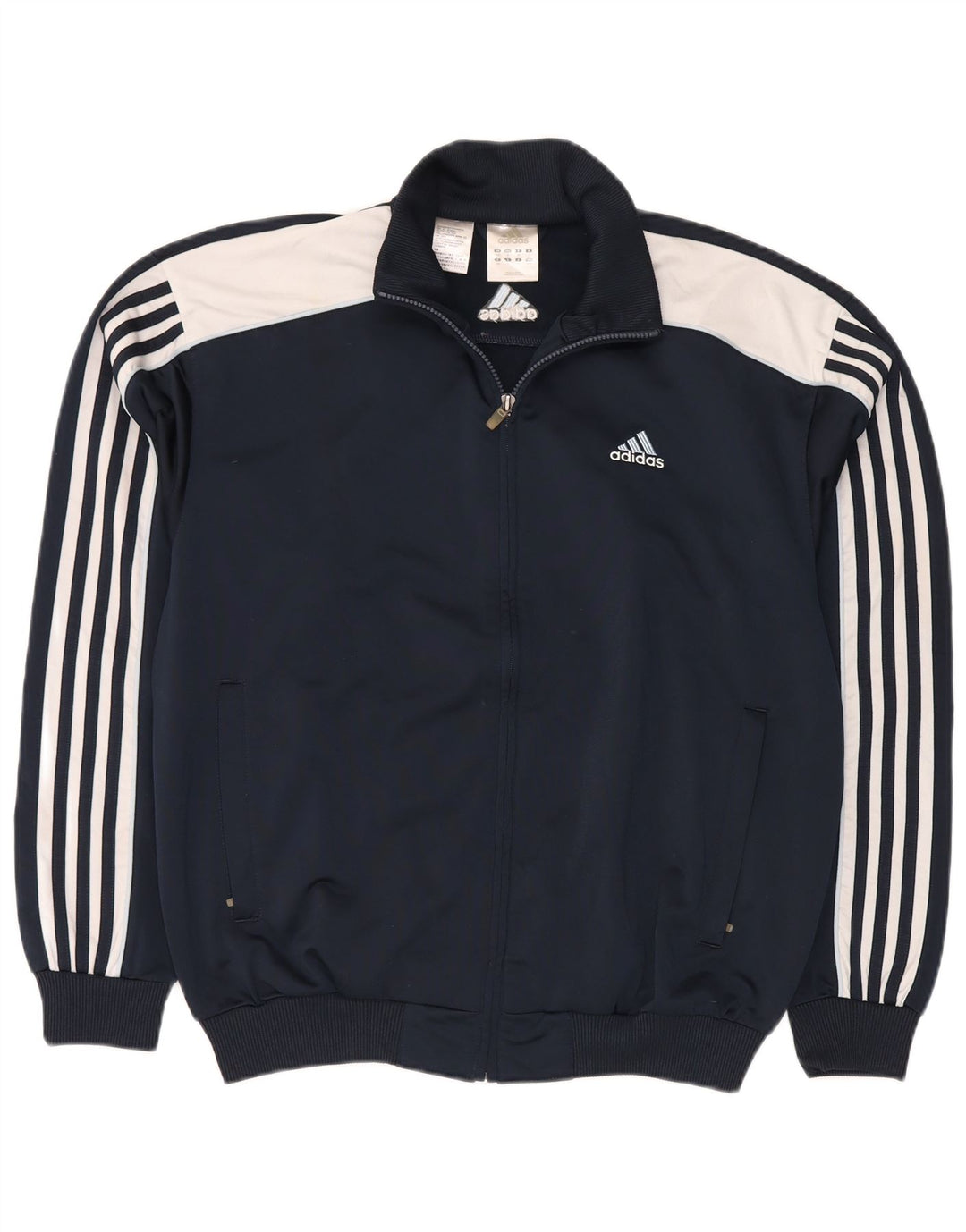 Adidas Mens Tracksuit Top Jacket UK 40/42 Medium Navy Blue Colourblock