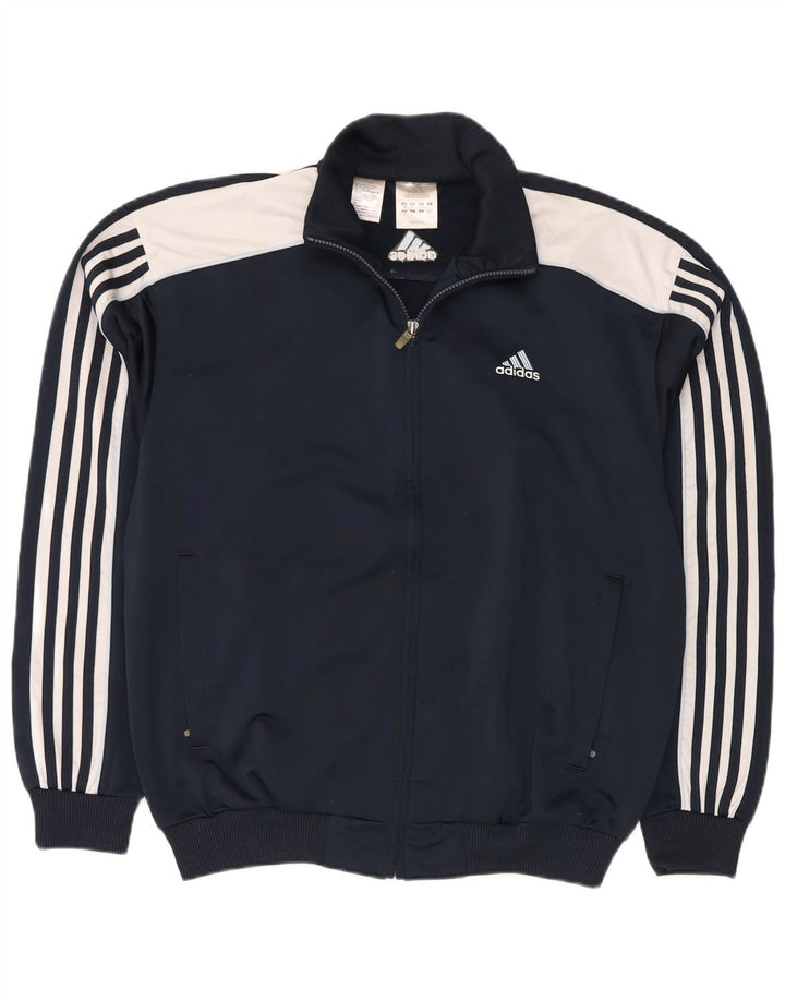 Adidas Mens Tracksuit Top Jacket UK 40/42 Medium Navy Blue Colourblock