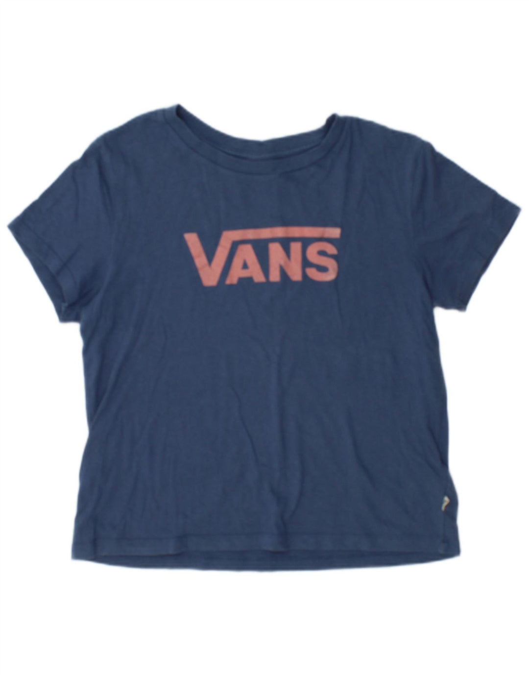 Vans Womens Graphic T-Shirt Top UK 14 Medium Navy Blue Cotton