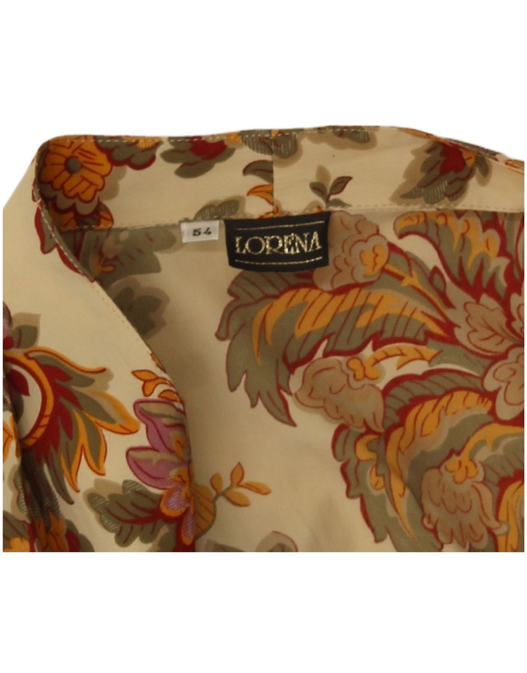 Lorena Womens Shirt Blouse IT 54 2XL Beige Paisley