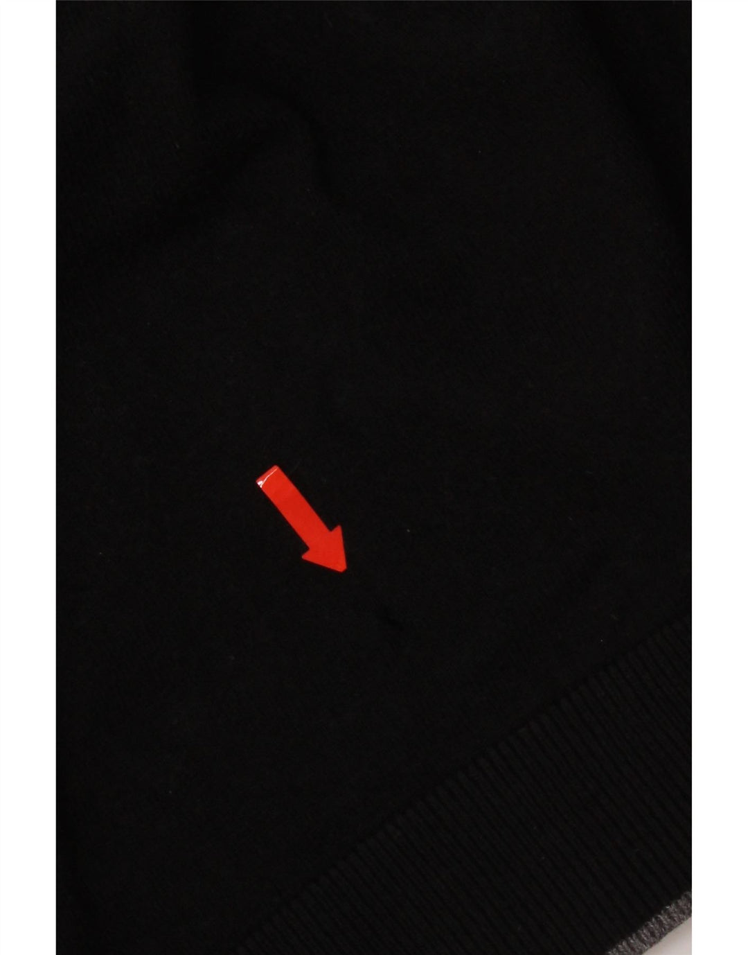 Musto Mens V-Neck Jumper Sweater Medium Black Cotton