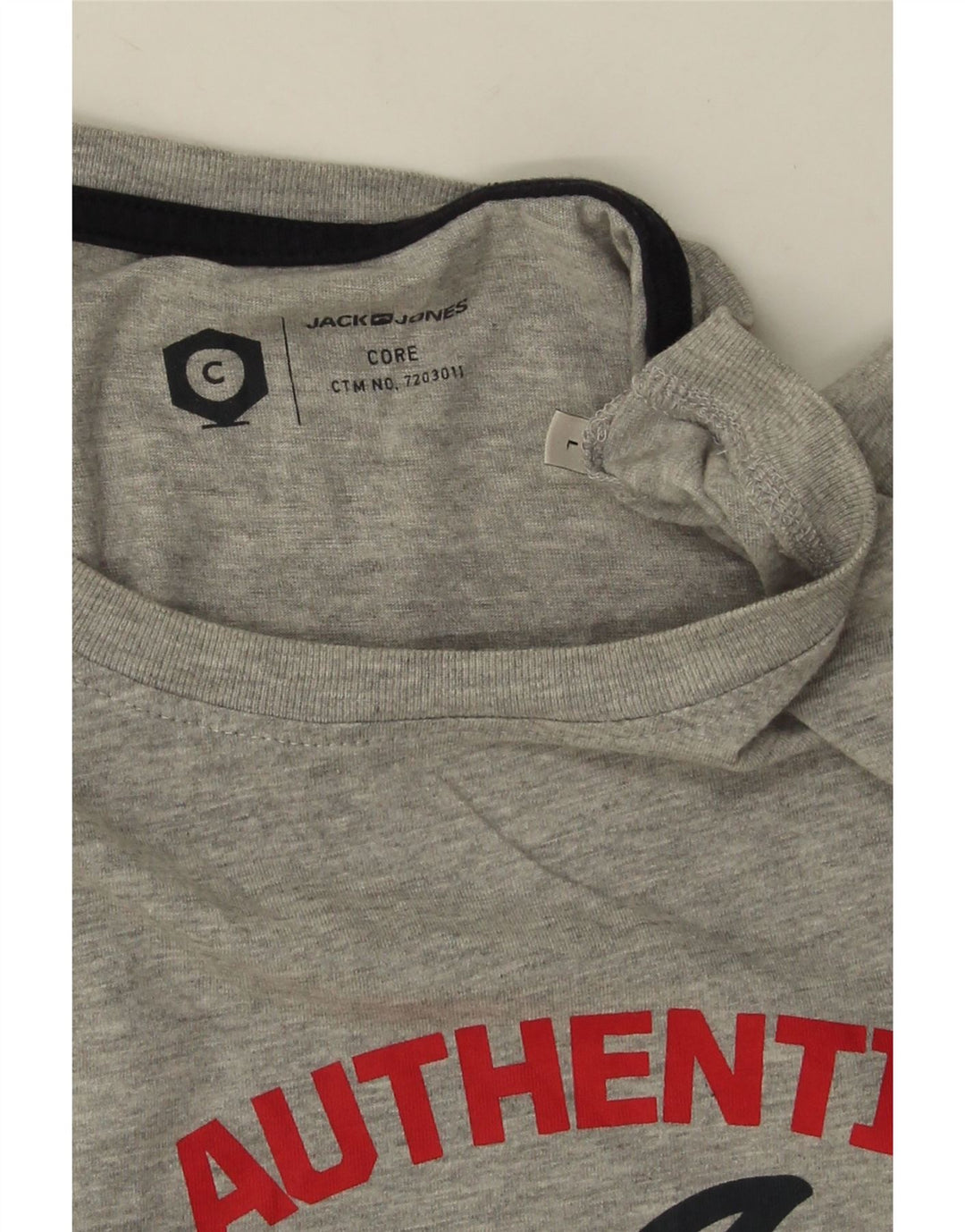 Jack & Jones Mens Graphic T-Shirt Top Large Grey Cotton
