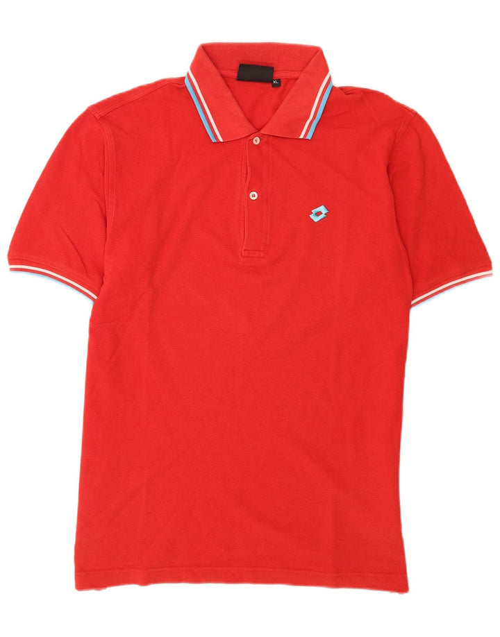 Lotto Mens Polo Shirt XL Red Cotton