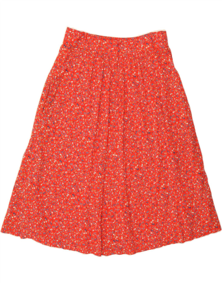 VINTAGE Womens A-Line Skirt IT 42 Medium W30  Red Floral