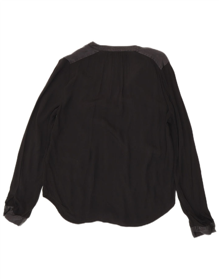 Tommy Hilfiger Womens Oversized Long Sleeve Blouse Top US 4 Small Black