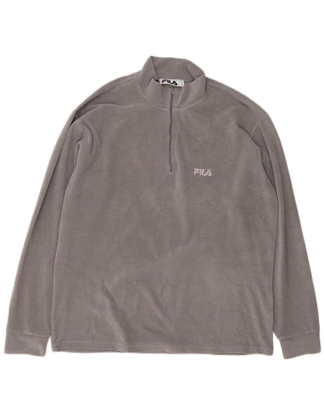 FILA Mens Zip Neck Fleece Jumper XL Grey
