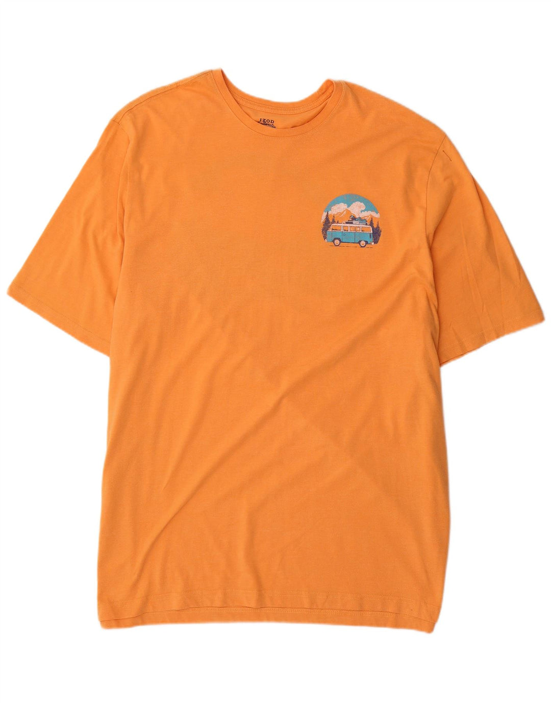 IZOD Mens Salt Water Graphic T-Shirt Top 2XL Orange Cotton