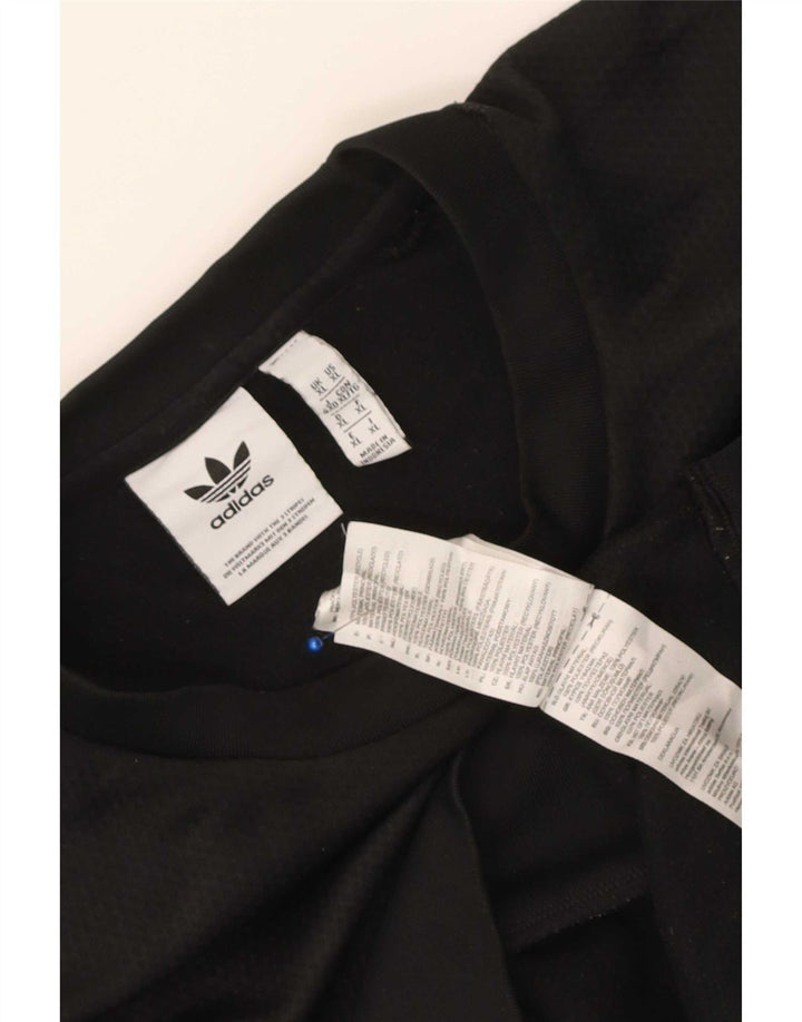 Adidas Mens Sweatshirt Jumper XL Black Colourblock Polyester