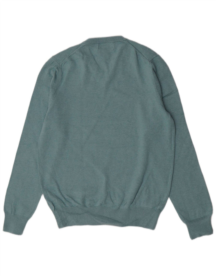 Marks & Spencer Mens V-Neck Jumper Sweater Medium Blue Cotton