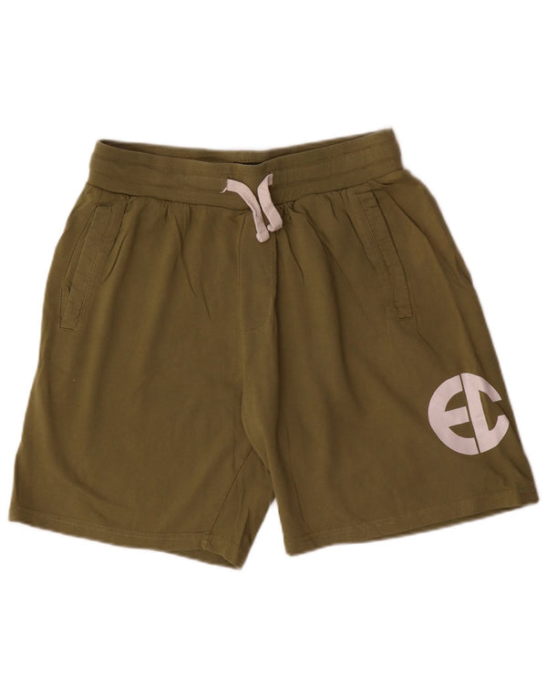 Enrico Coveri Mens Graphic Sport Shorts Large  Khaki Cotton