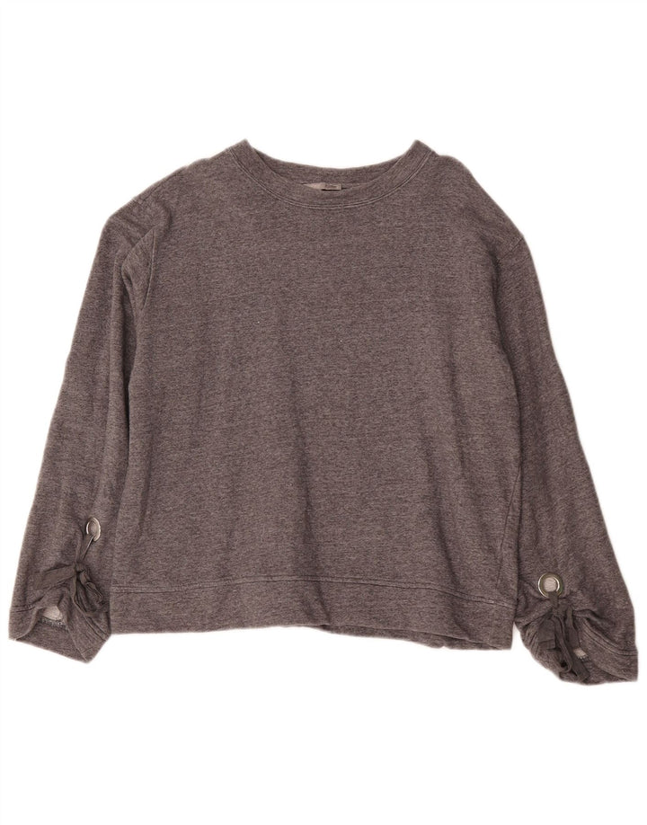 Zara Womens Oversized Sweatshirt Jumper UK 10 Small Grey Flecked