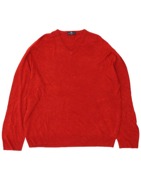 Marks & Spencer Mens V-Neck Jumper Sweater 2XL Red Acrylic