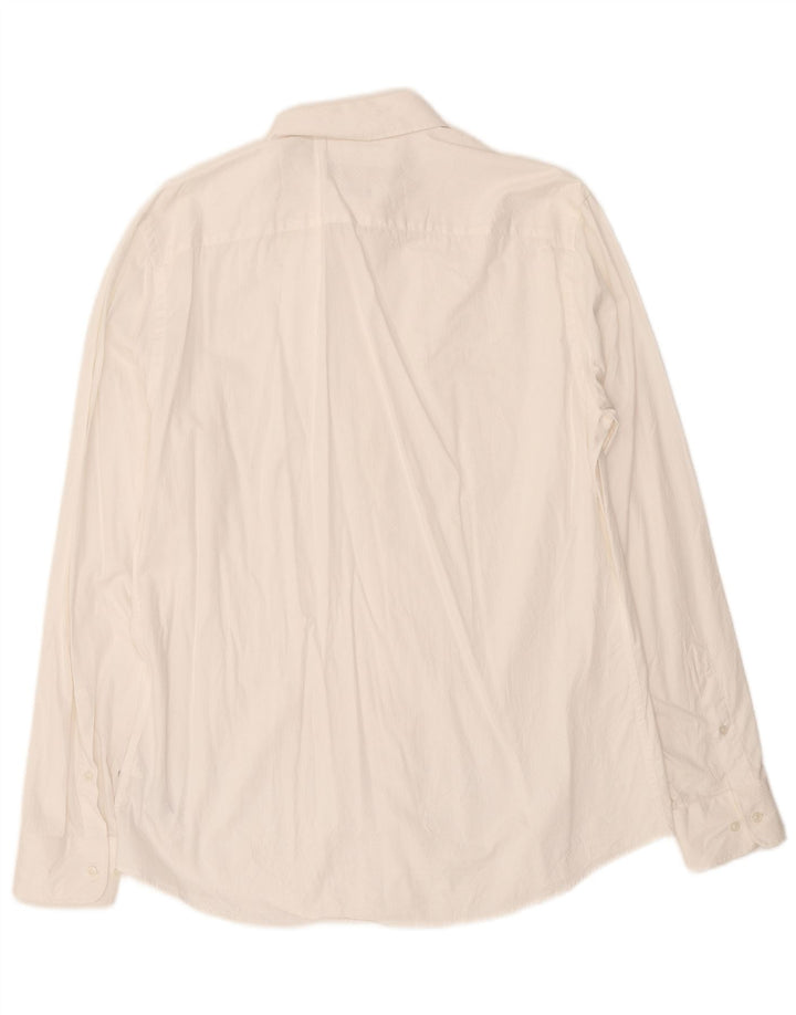 Trussardi Mens Regular Fit Shirt Size 43 Large White Cotton