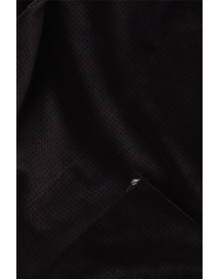 Vintage Mens Velvet Blazer Jacket UK 36 Small Navy Blue Houndstooth Cotton