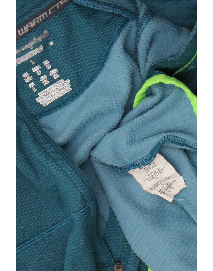 Champion Mens Zip Neck Pullover Tracksuit Top Large Blue Polyester
